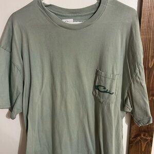 Drake Men's Green T-Shirt with Pocket